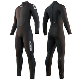 MYSTIC BRAND FULL 3/2 BACK ZIP BLACK