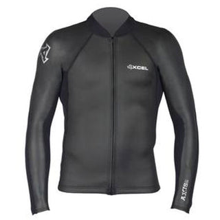 XCEL MEN'S AXIS SHARKSKIN FRONT ZIP WETSUIT TOP 2/1 BLACK