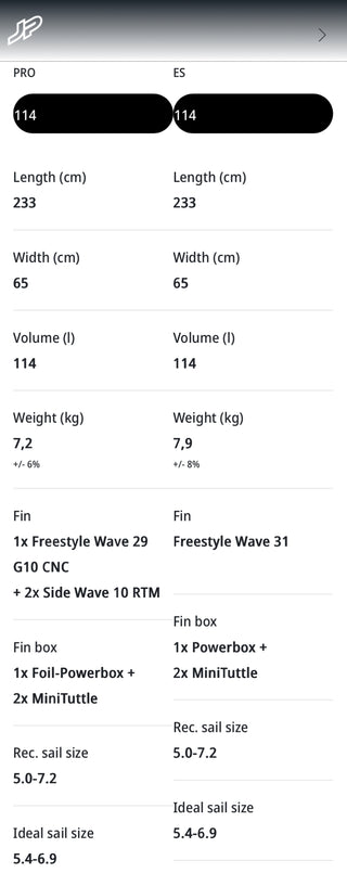 JP AUSTRALIA FREESTYLE WAVE PRO 114L 2023 - DEMO 10451 - CONDITION 8